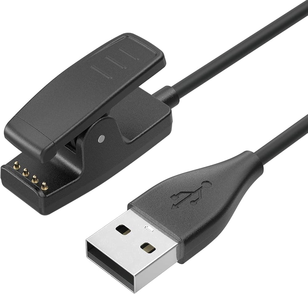 Vancle Cable cargador USB para Garmin Lily/Lily 2/Forerunner 735XT 235 35 64 230 630 645/645 Music, Approach S20/G10/Vivomove HR Smart Watch Cable de carga con clip de repuesto