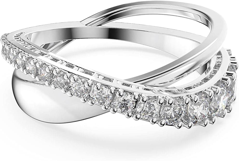 Colección de joyas de anillos de cristal Swarovski Twist, acabado en tono rodio