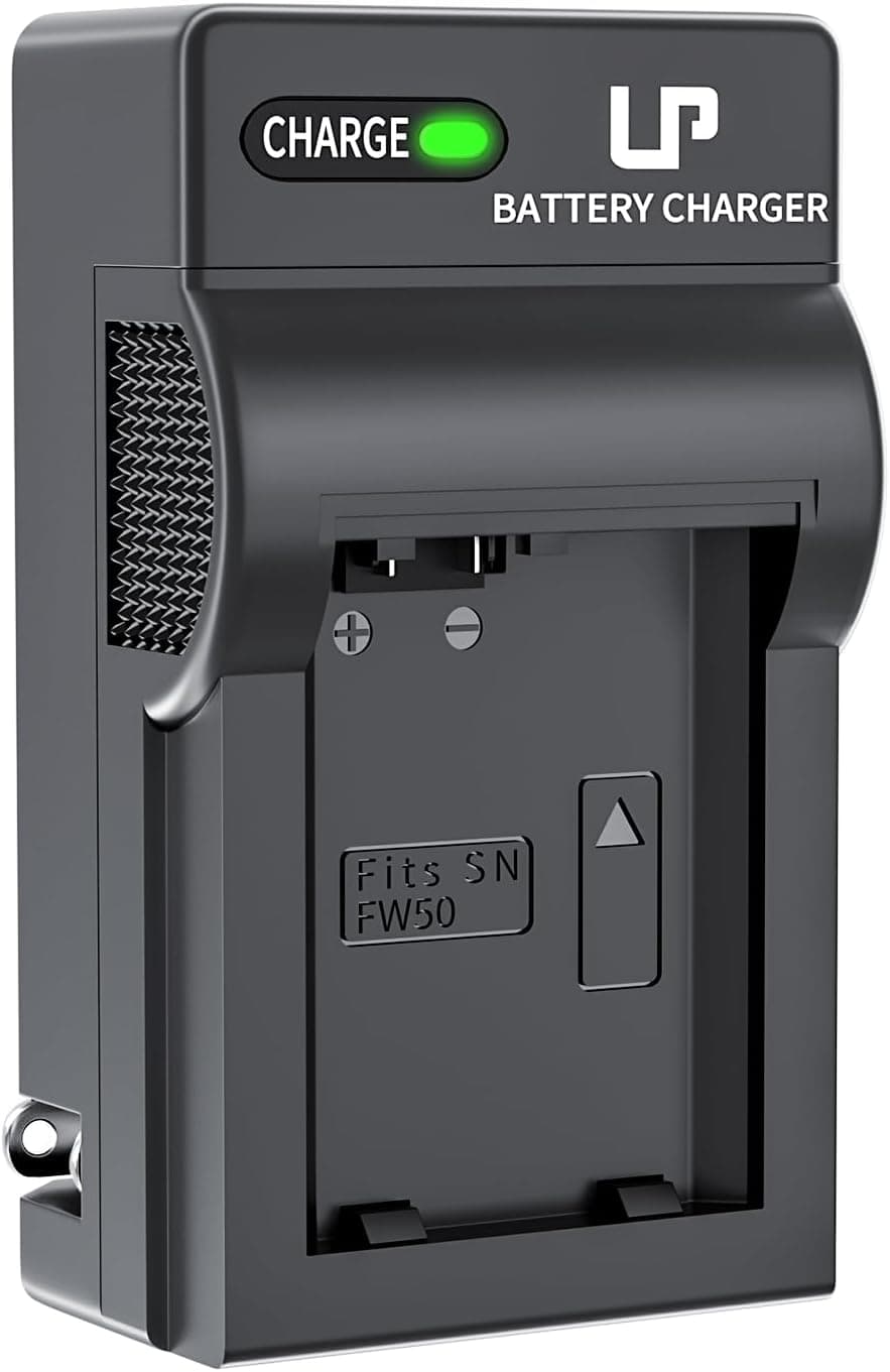 Cargador de batería NP-FW50, cargador LP compatible con Sony Alpha A6000, A6400, A6100, A6300, A6500, A5100, A7, A7 II, A7R, A7R II, A7R2, A7S, A7S II, A7S2, A5000, A3000, A55, RX10, NEX-3/5/7 Series