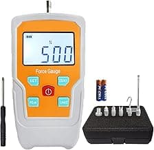 Probador de medidor de tracción electrónico digital 110LB/500N Medidor de fuerza Medidor de empuje Medidor de presión de compresión de tensión Medidor de empuje Modo pico con 6 tipos de sonda y varilla de extensión (110LB 500N)