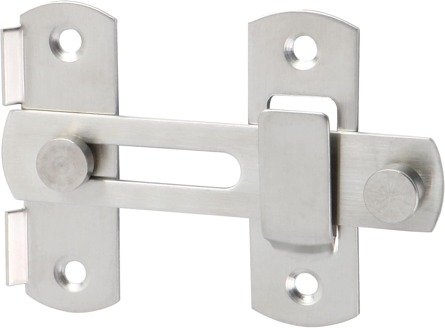 Pestillos de puerta Alise de 4 pulgadas, pestillo de seguridad para puerta de madera de granero | Hardware de puerta de acero inoxidable resistente de níquel cepillado, pestillo abatible de seguridad, pestillo antirrobo para puertas francesas de valla de madera de Granero