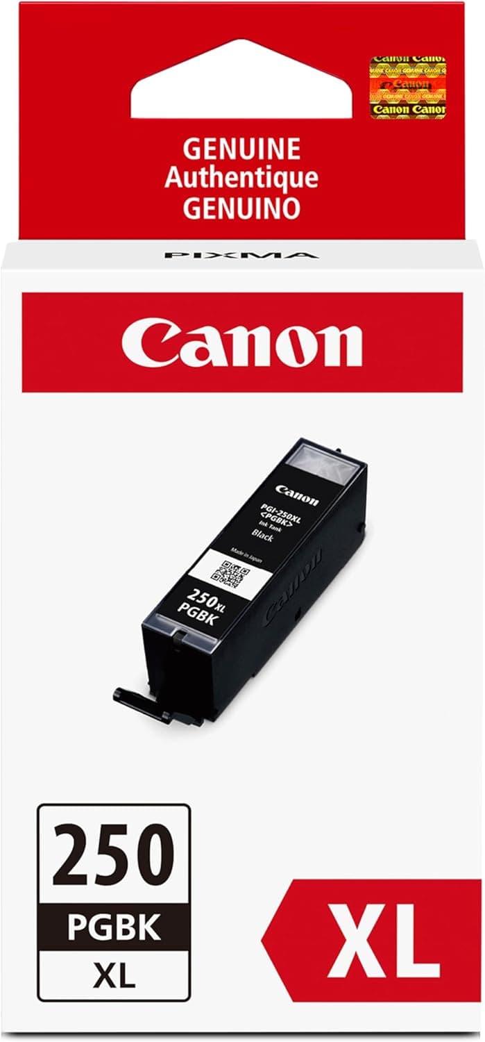 Canon PGI-250XL Tanque de tinta negra pigmentada original, compatible con impresoras MG6320, IP7220 y MG5420, MX922, MG5520, MG6420, MG7120, iX6820, iP8720, MG7520, MG6620 y MG5620