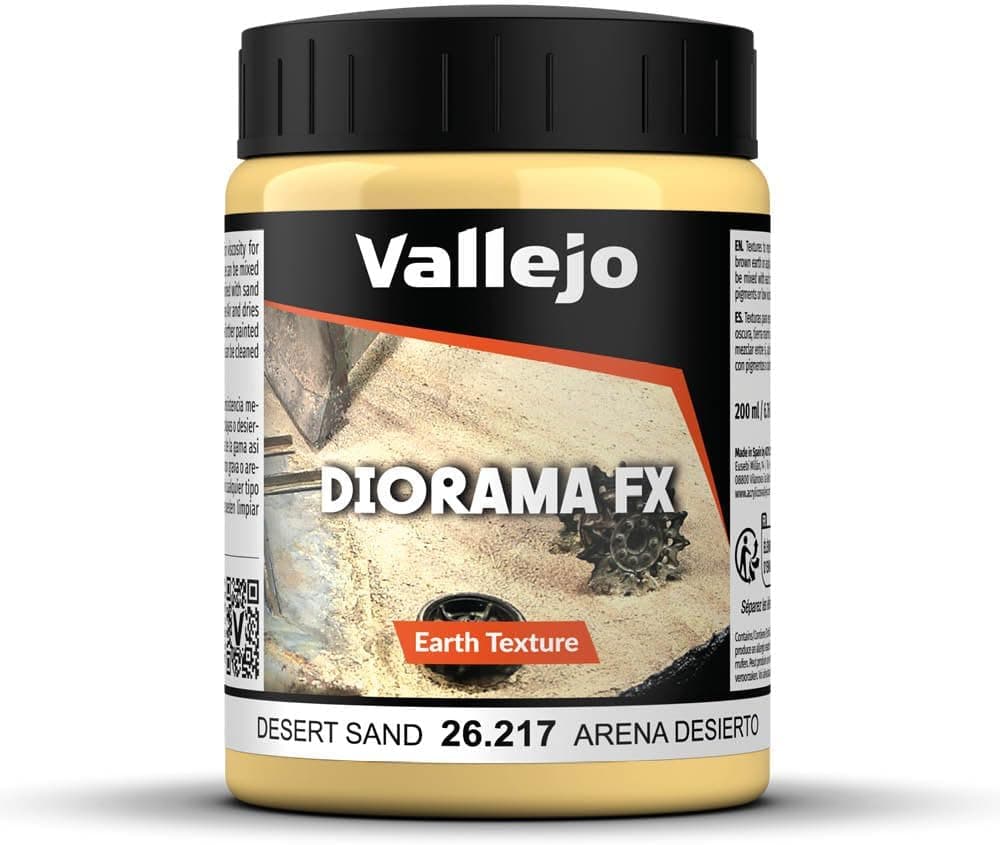 Vallejo - Diorama FX Texturas Tierra | Arena del desierto 200 ml (6,76 fl.oz.) | Color acrílico premium para modeladores y entusiastas de las miniaturas