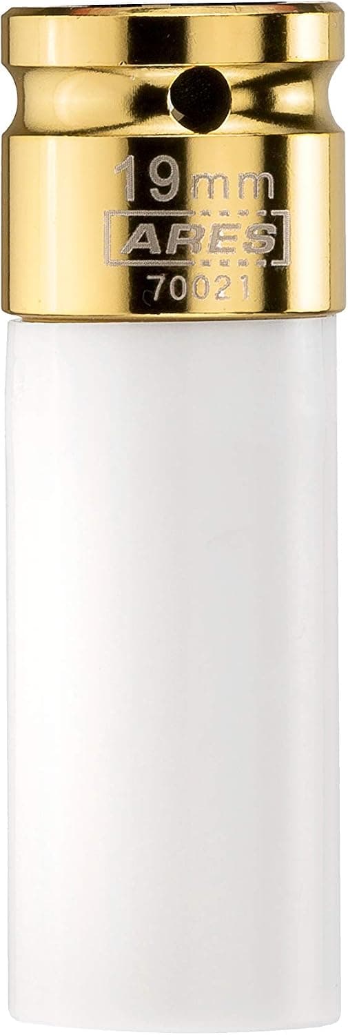 ARES 70021 19mm Non-Marring Lug Nut Socket - 1/2-In Drive | Protective Sleeve; Color Coded & Laser Etched