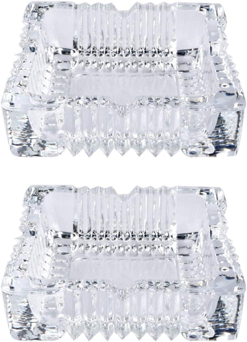 2 PIEZAS Cenicero de 4 pulgadas, Deco coleccionable coleccionable de cenicero de cristal de mesa cuadrado