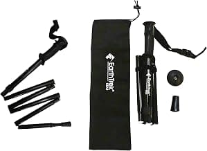 Earth Trek Gear Bastones de senderismo compactos y ajustables, bastones plegables y bastones de senderismo para caminar, hacer senderismo y caminar, aluminio ligero, 45-50 pulgadas de altura