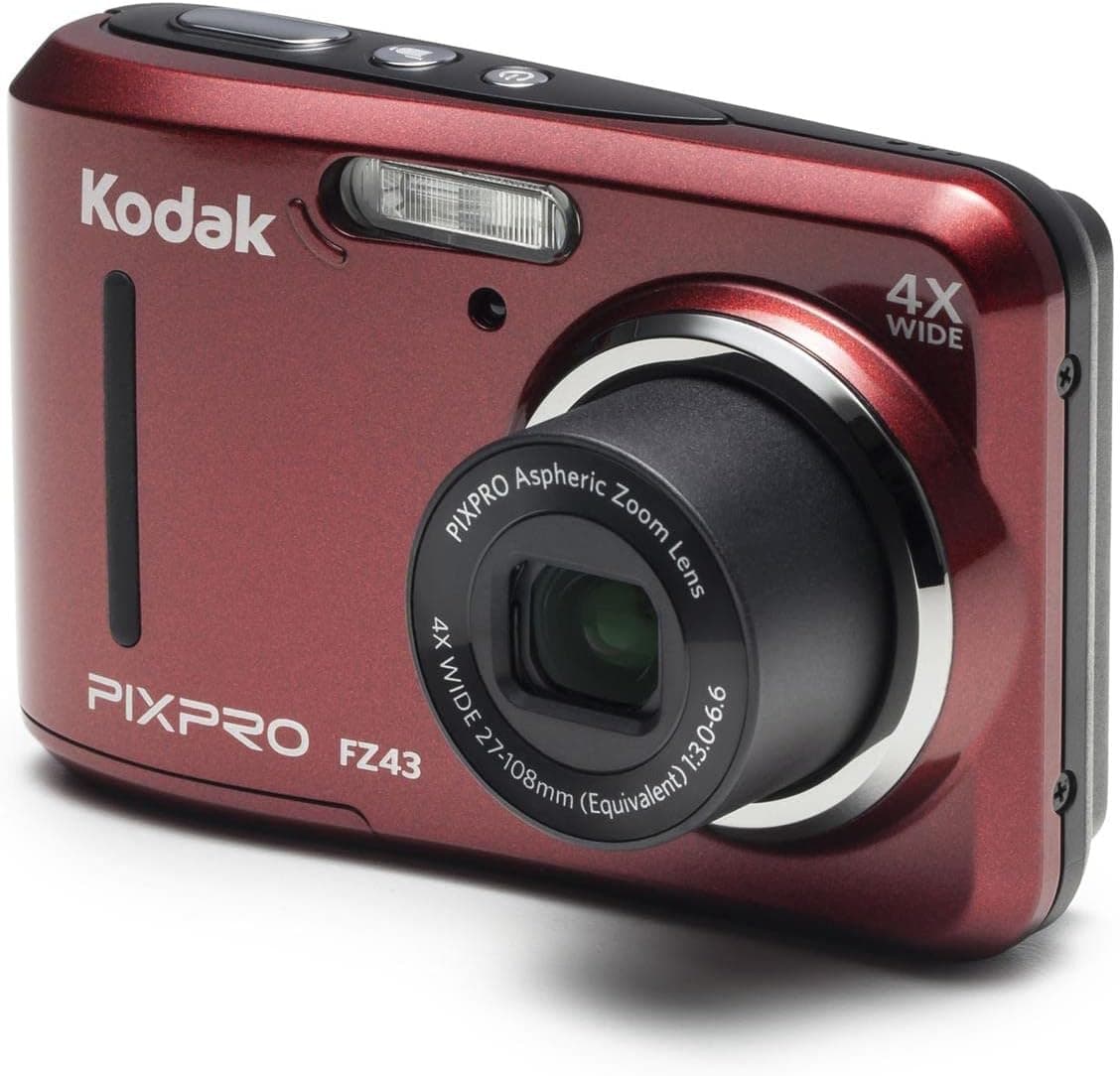Kodak PIXPRO Friendly Zoom FZ43-RD Cámara digital de 16 MP con zoom óptico 4X y pantalla LCD de 2,7" (rojo)