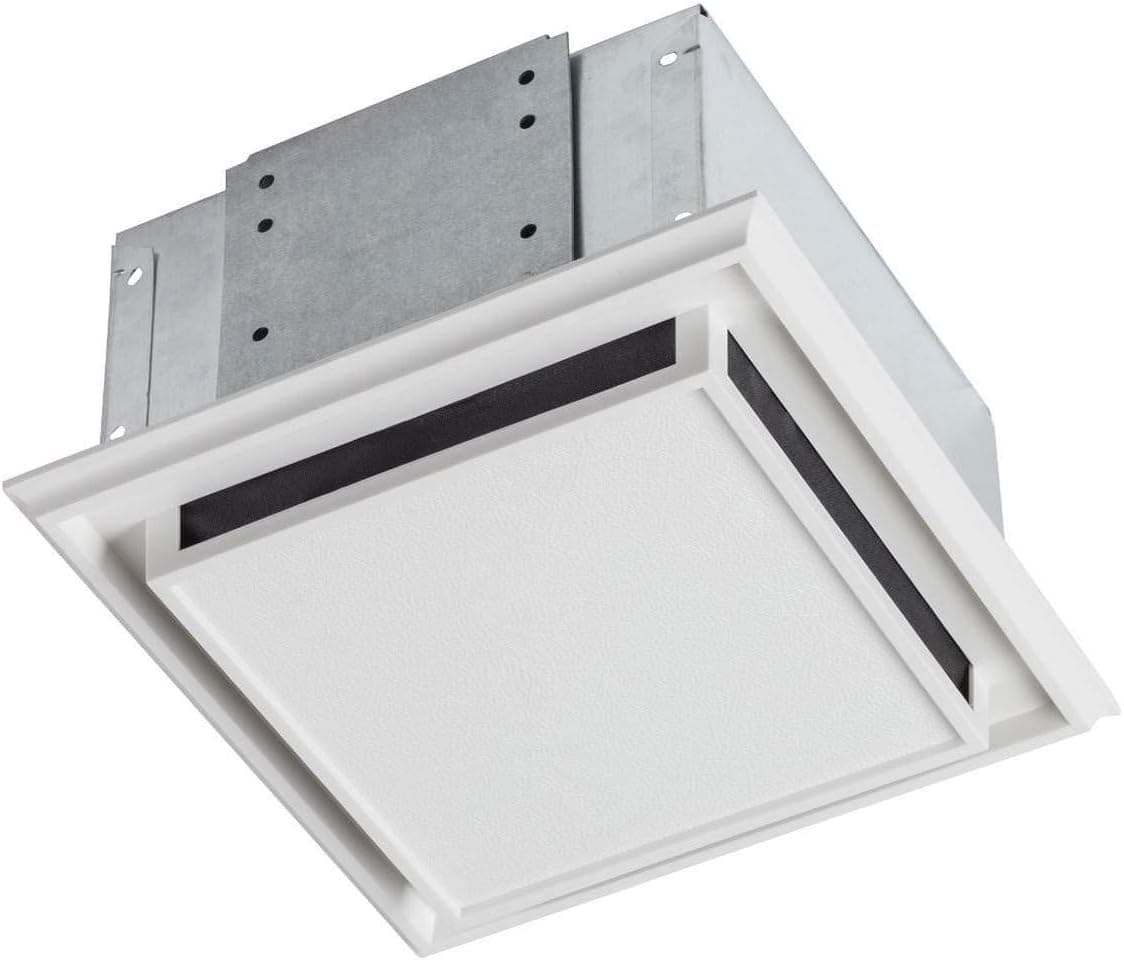 Broan 682 Bathroom Ventilation Fan with Charcoal Filter and White Plastic-Grille