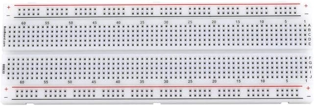 Placa de pruebas enchufable sin soldadura BB830, 830 puntos de conexión, 4 rieles de alimentación, 6,5 x 2,2 x 0,3 pulgadas (165 x 55 x 9 mm)