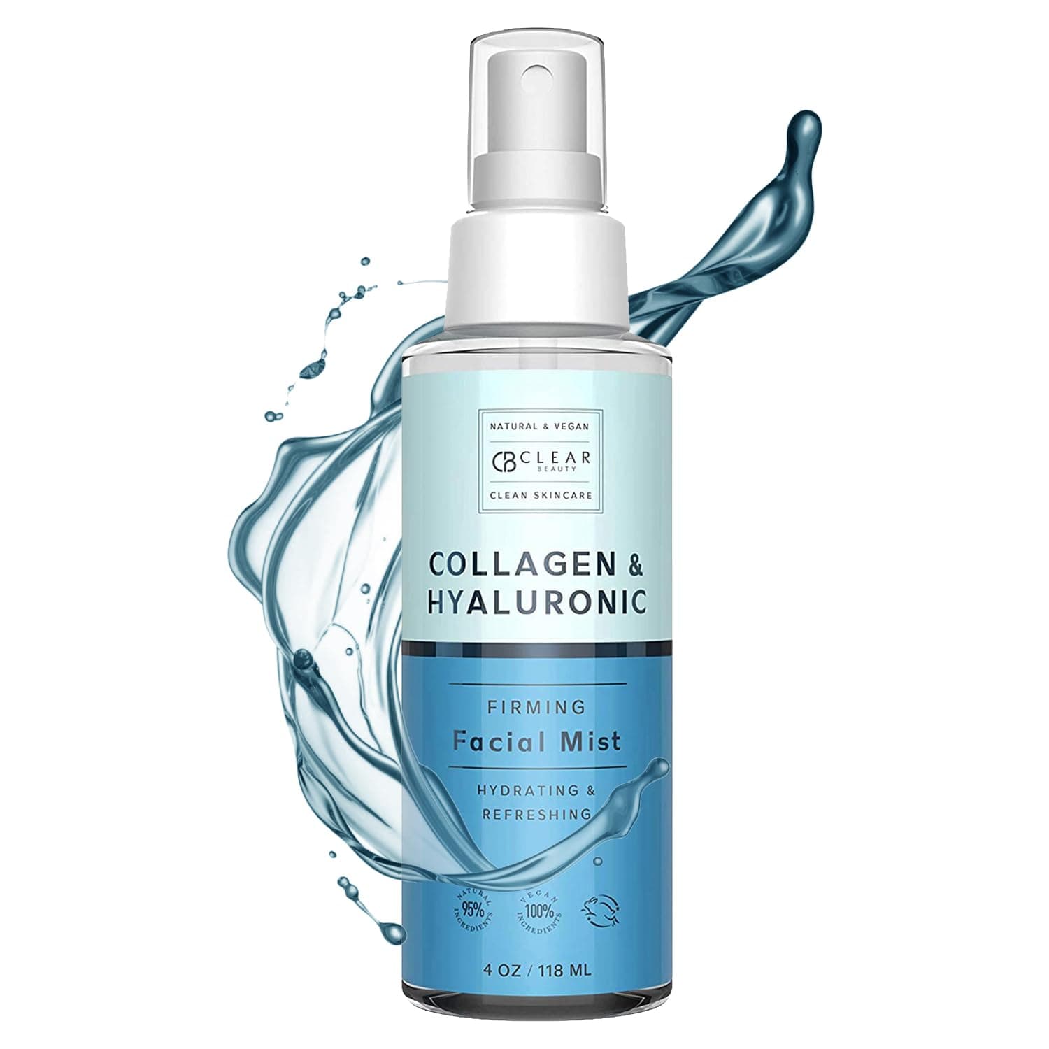 Hyaluronic Acid & Collagen Hydrating Facial Mist, Dermatologist Tested | Anti-Aging, Korean Skin Care - Instant Hydration for a Plumper, Smoother Look and Moisture-Rich Finish - Clean Beauty