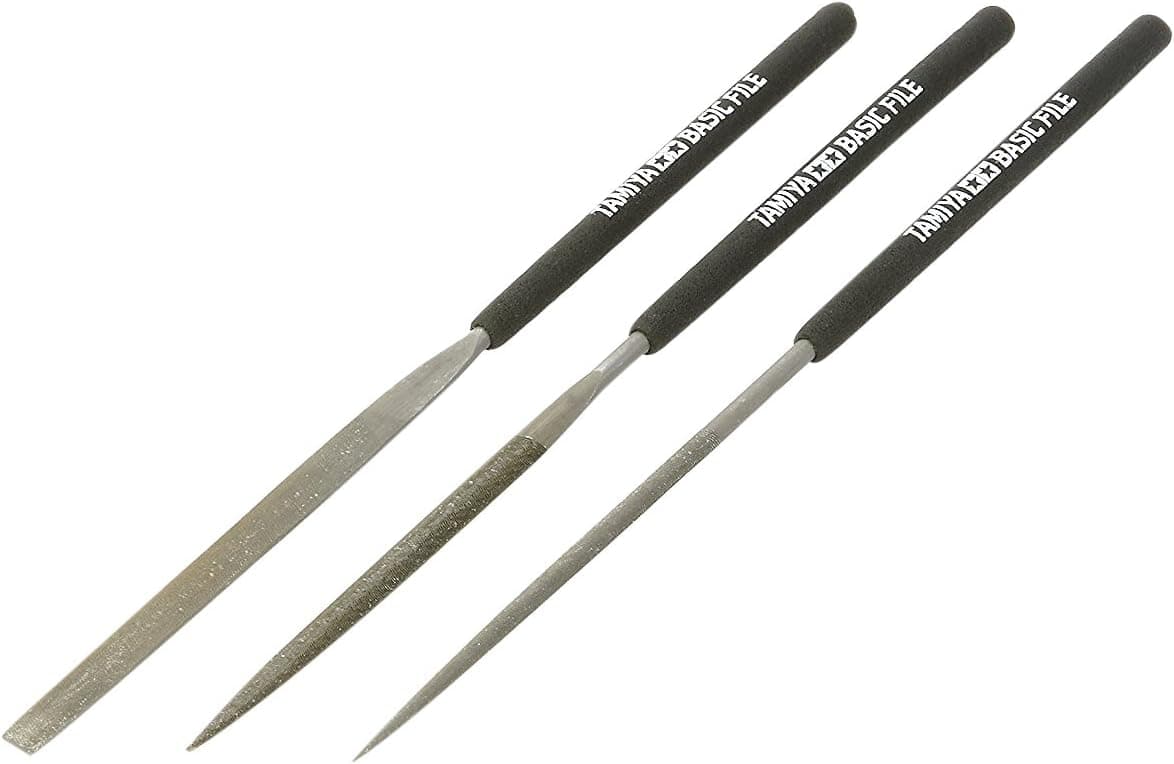 TAM74104 Tamiya Tools - Juego de limas básicas - Doble corte liso