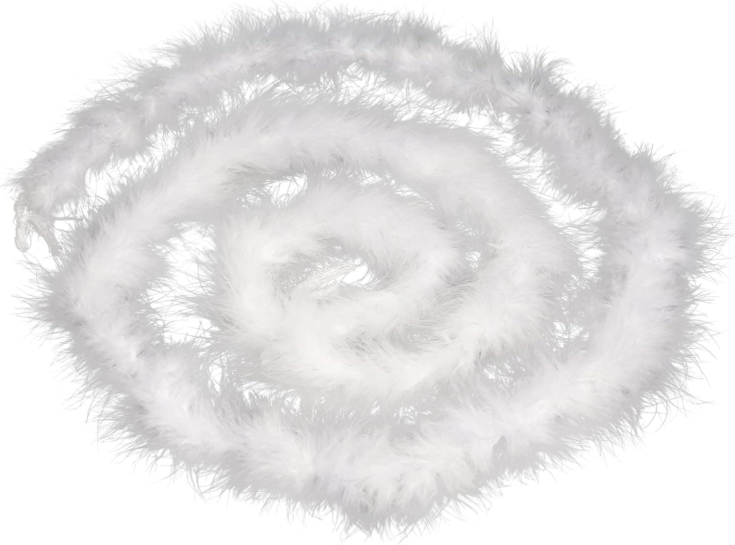 Dxhycc Boa de plumas de marabú blanca de 2 yardas para manualidades, 20 g | Boa esponjosa para manualidades, boda, fiesta, disfraz de Halloween, decoración del árbol de Navidad