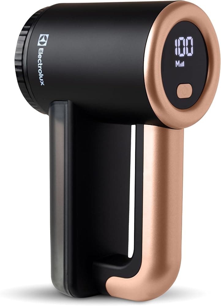 Afeitadora de telas recargable Electrolux | Quitapelusas de 3 velocidades para ropa y muebles | Elimina pelusas y bolitas | Afeitadora de pelusa eléctrica con pantalla LED y puerto de carga rápida tipo C - Negro