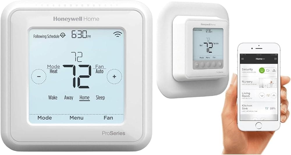 Termostato inteligente Honeywell TH6320WF2003 T6 Pro programable con hasta 3 bombas de calor/2 bombas de calor frías o 2 convencionales de calor/2 frías con garantía extendida de 5 años (TH6320WF2003)