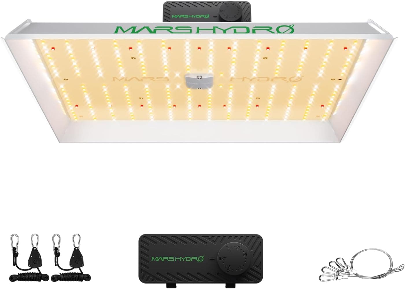 MARS HYDRO 150W TS1000 Luz de cultivo LED para plantas de interior de espectro completo | Capucha reflectante patentada, regulable y silenciosa sin ventilador, enlace en cadena, luz uniforme para tienda de cultivo 2x2/3x3, Veg to Bloom