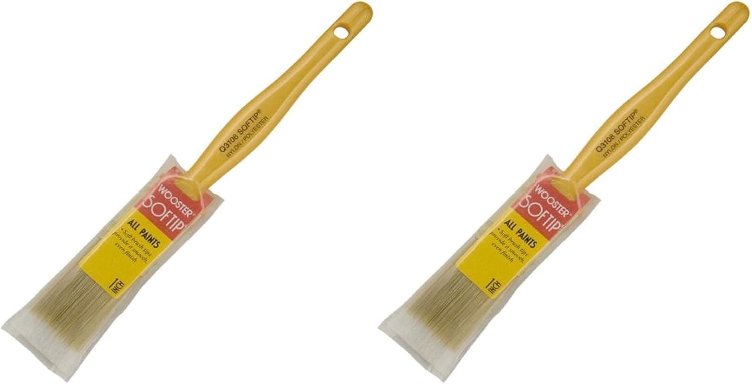 Wooster Brush Q3108-1 Pincel suave, 1 pulgada, blanco, paquete de 2