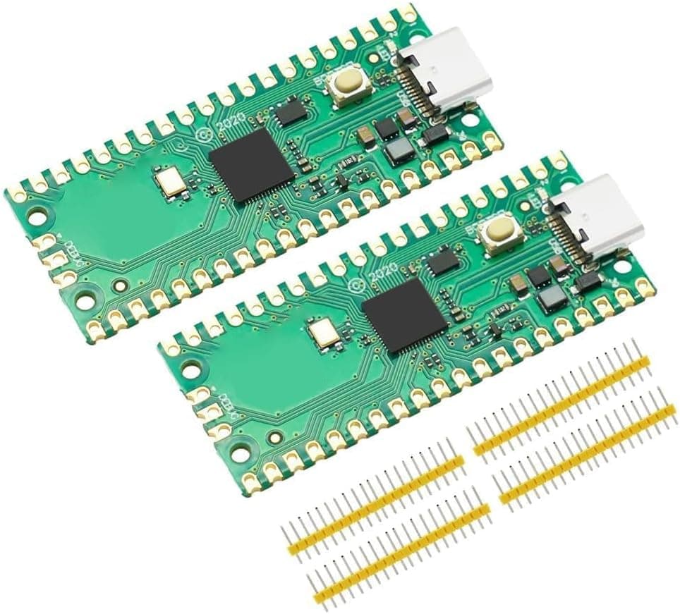 Placa de Microcontrolador RP2040 de 2 Paquetes, ARM Cortex-M0+ de Doble Núcleo de hasta 133MHz, Flash de 2MB, 30 Pines GPIO, Compatible con Raspberry Pi Pico, Soporta MicroPython y C/C++ [Puerto USB-C]
