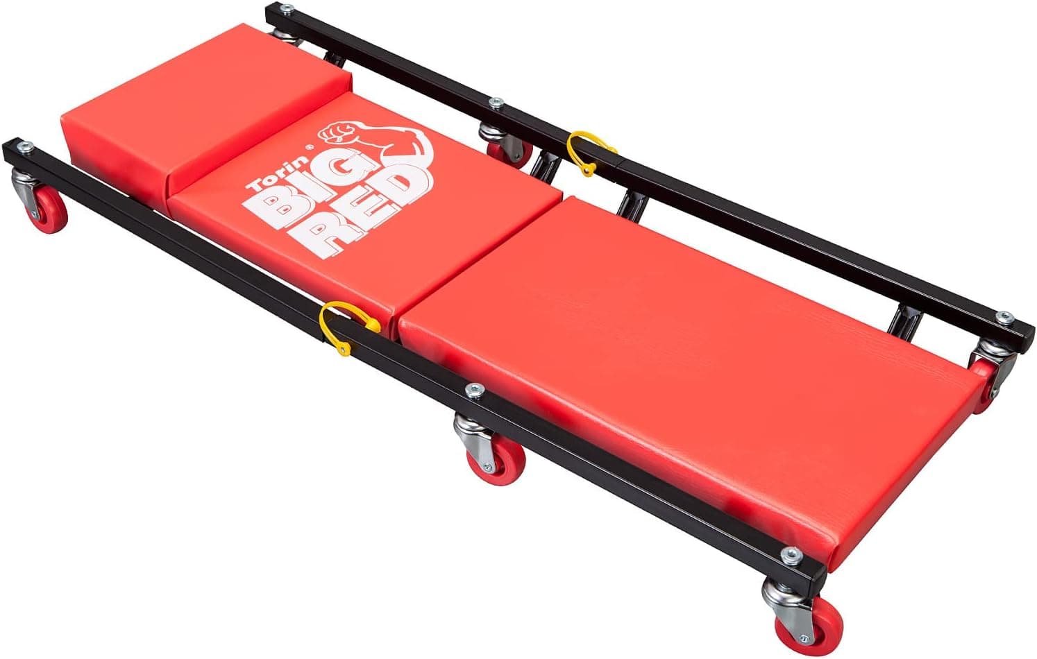 Big RED Carro mecánico con ruedas para garaje/tienda, 36 pulgadas, 2 piezas, acolchado, con reposacabezas y 6 ruedas, rojo TR7565R Torin