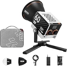 ZHIYUN Molus G60 Combo, 60W Bi-Color Video Light, 300g Portable LED Light | CRI≥96, TLCI≥97, Bluetooth App Control with Bowens-Mount Accessories DC/PD Power Supply COB Continuous Output Lighting