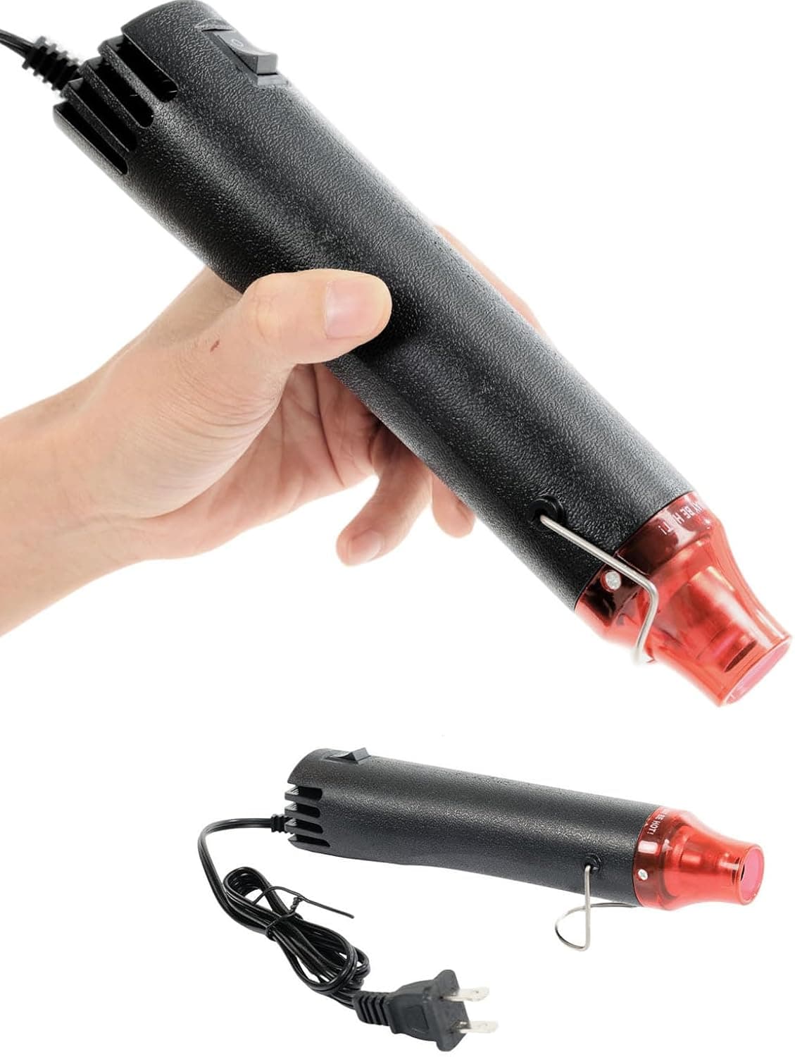 Pistola de Calor 300W, Pistola de Aire Caliente de Mano para Artesanía y Bricolaje (Negro)