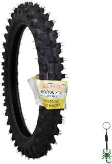 Neumático de moto delantero MX32 Mid Soft 60/100-14 29M | Neumático de motocross para terreno medio-suave. Tubo diagonal tipo blackwall. Rendimiento todoterreno. Incluye llavero Pirelli.
