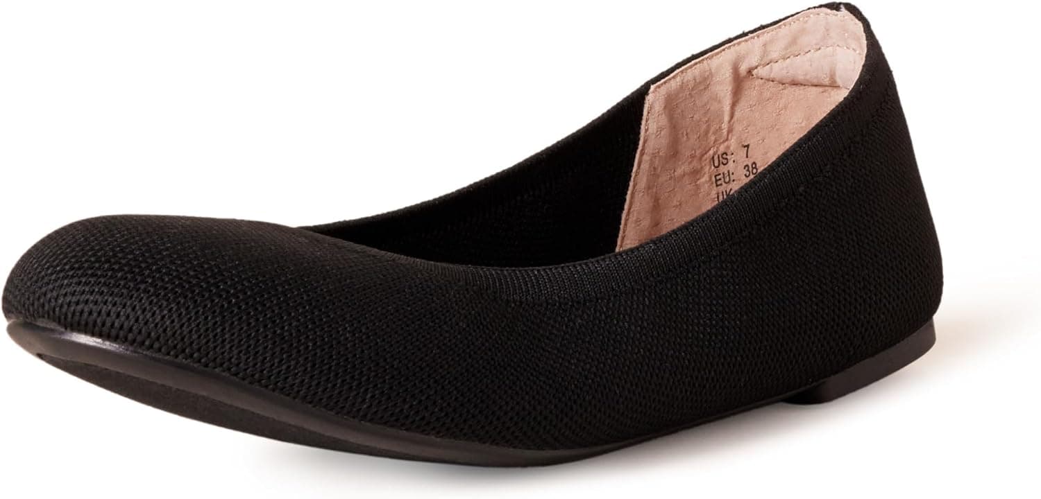 Amazon Essentials Cómodas bailarinas con punta redonda para mujer, espuma viscoelástica acolchada