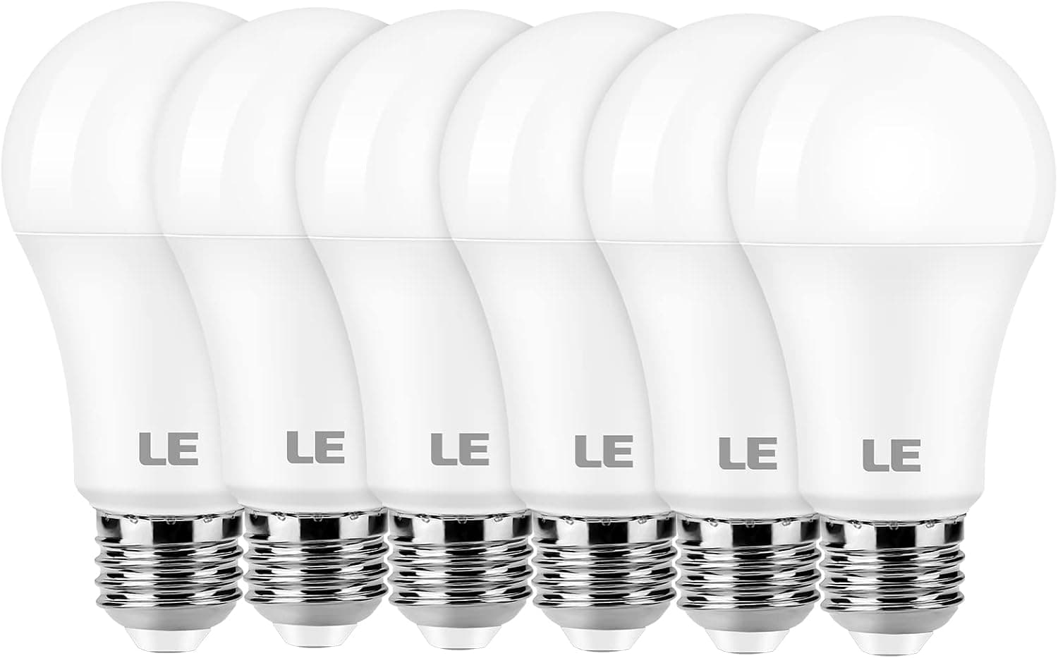 Lepro A19 E26 Bombillas LED no regulables 14W 1500 lúmenes luz blanca diurna paquete de 6 | Equivalente a 100 W, alto brillo, larga vida útil, 80 CRI, sin parpadeo, hogar, sala de estar, dormitorio, cocina, comedor, lámpara