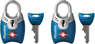 Master Lock 4689T TSA Approved Keyed Lock, 2 Pack, Colors May Vary
