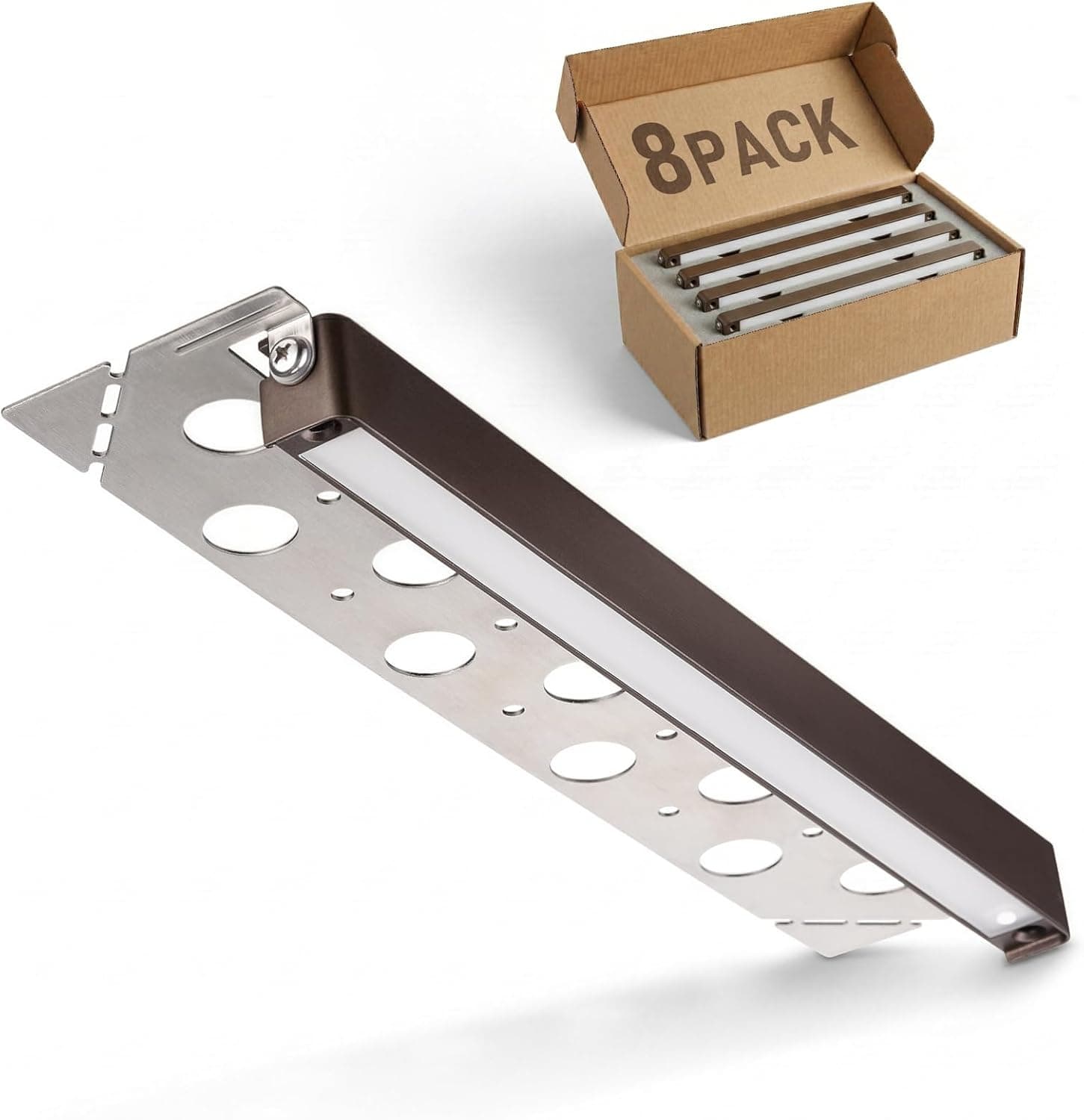 LEONLITE Paquete de 8 luces LED para paisajes duros de 12 pulgadas, 3W/5W/7W, blanco suave 2700K | Actualización de luces de muro de contención regulables, iluminación de paisaje de bajo voltaje, luz de adoquín de 12-24 V CA/CC, luces de paso para exteriores, ETL