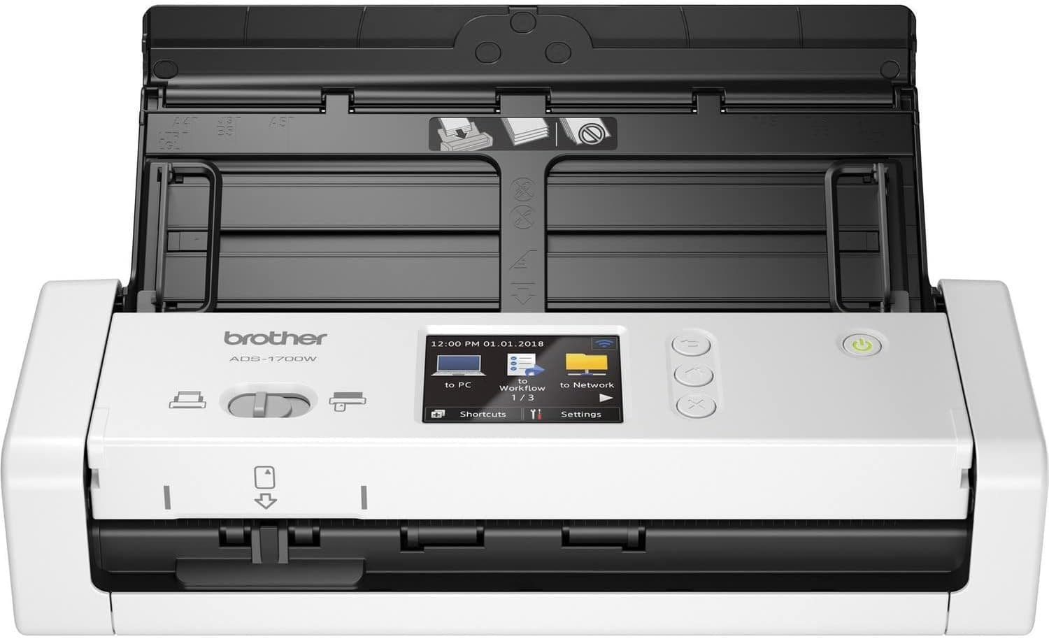 Escáner de documentos inalámbrico Brother, ADS-1700W, velocidades de escaneo rápidas, fácil de usar, ideal para el hogar, la oficina en casa o profesionales en movimiento (ADS1700W), blanco