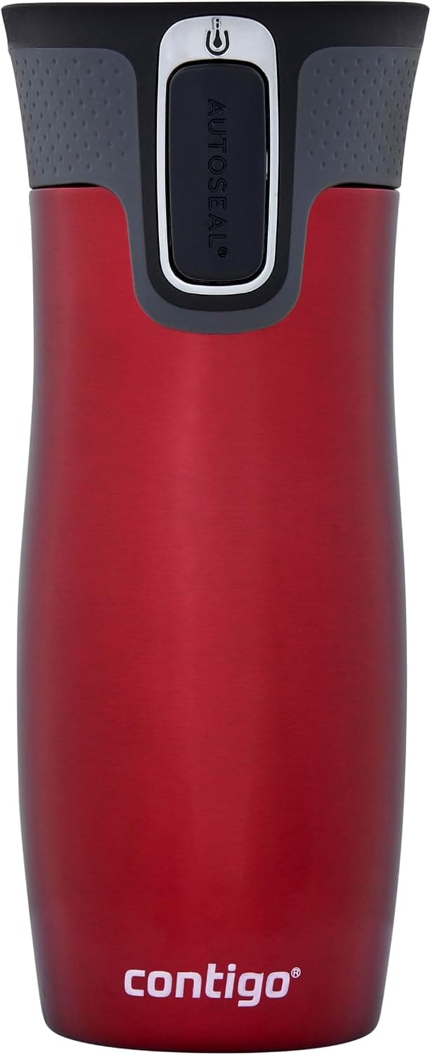 Contigo West Loop Taza de viaje con cierre automático, taza térmica de acero inoxidable, termo, vaso a prueba de fugas, taza de café con tapa fácil de limpiar sin BPA