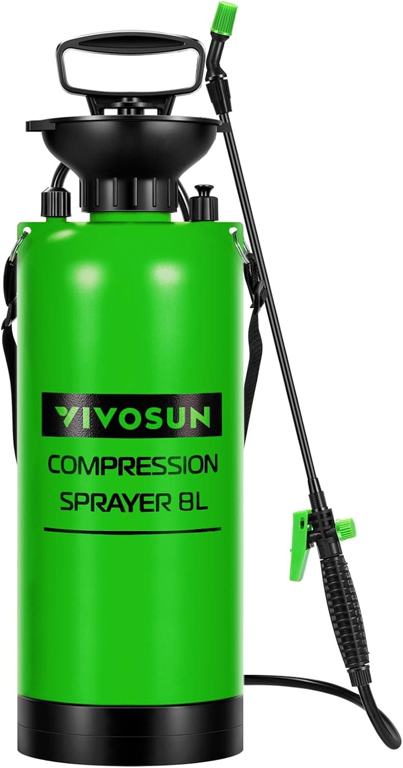 VIVOSUN 2-Gallon Pump Pressure Sprayer | Lawn & Garden Water Sprayer with Adjustable Shoulder Strap, for Spraying Plants, Garden Watering and Household Cleaning