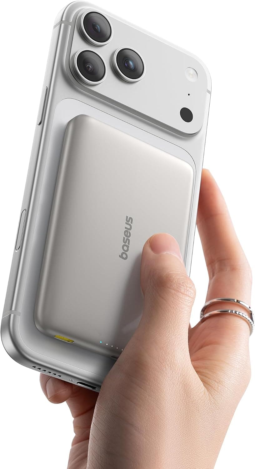 Baseus Picogo Magsafe Cargador portátil, Qi2 15W 0.5" Ultra Slim 10000mAh Wireless Power Bank, 27W Carga Rápida Batería Magnética con USB-C para iPhone 17 Pro Max/17 Pro/Air/16/15/14/13/12 | 10000mAh Wireless Power Bank, 27W Carga Rápida Batería Magnética con USB-C para iPhone 17 Pro Max/17 Pro/Aire/16/15/14