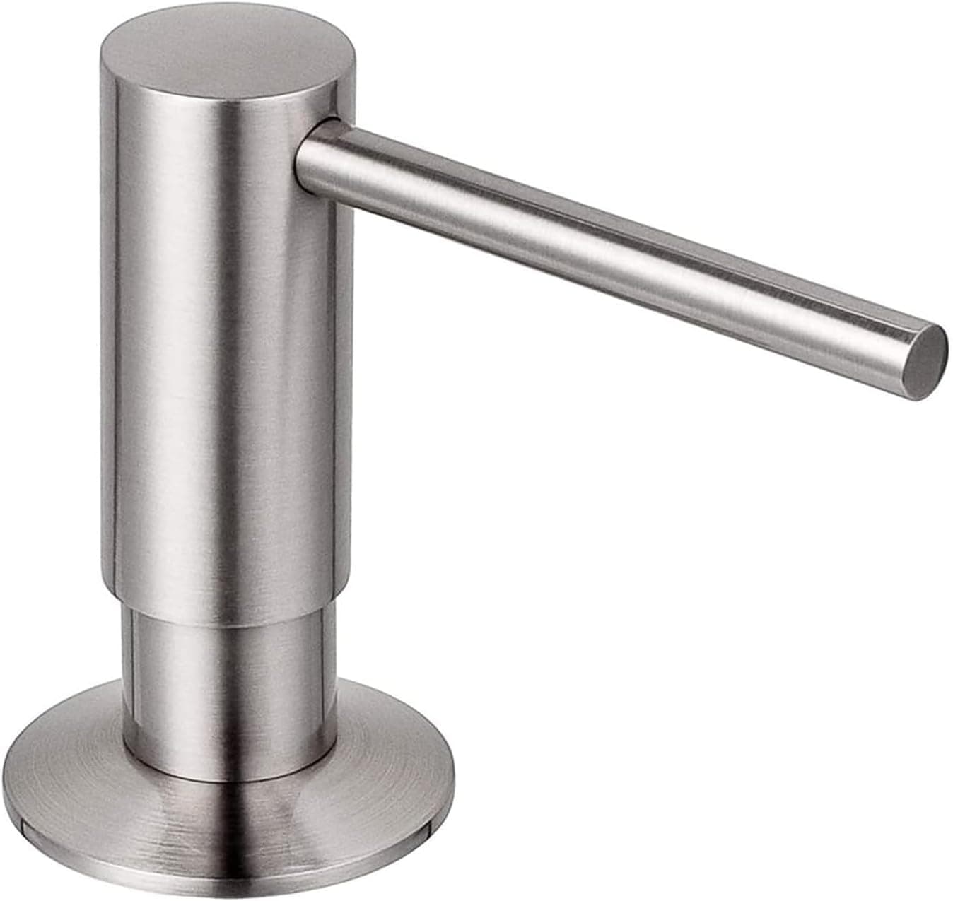 Dispensador de jabón para fregadero Samodra, cabezal de bomba de metal, loción líquida, encimera, cocina, baño, dispensador de jabón con botella de PET de 12 OZ