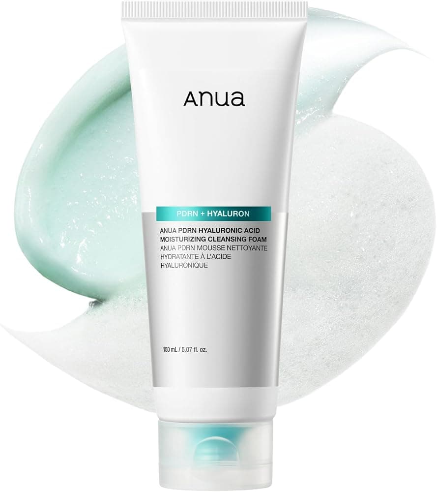Anua PDRN Espuma limpiadora hidratante con ácido hialurónico, 5.07 fl oz