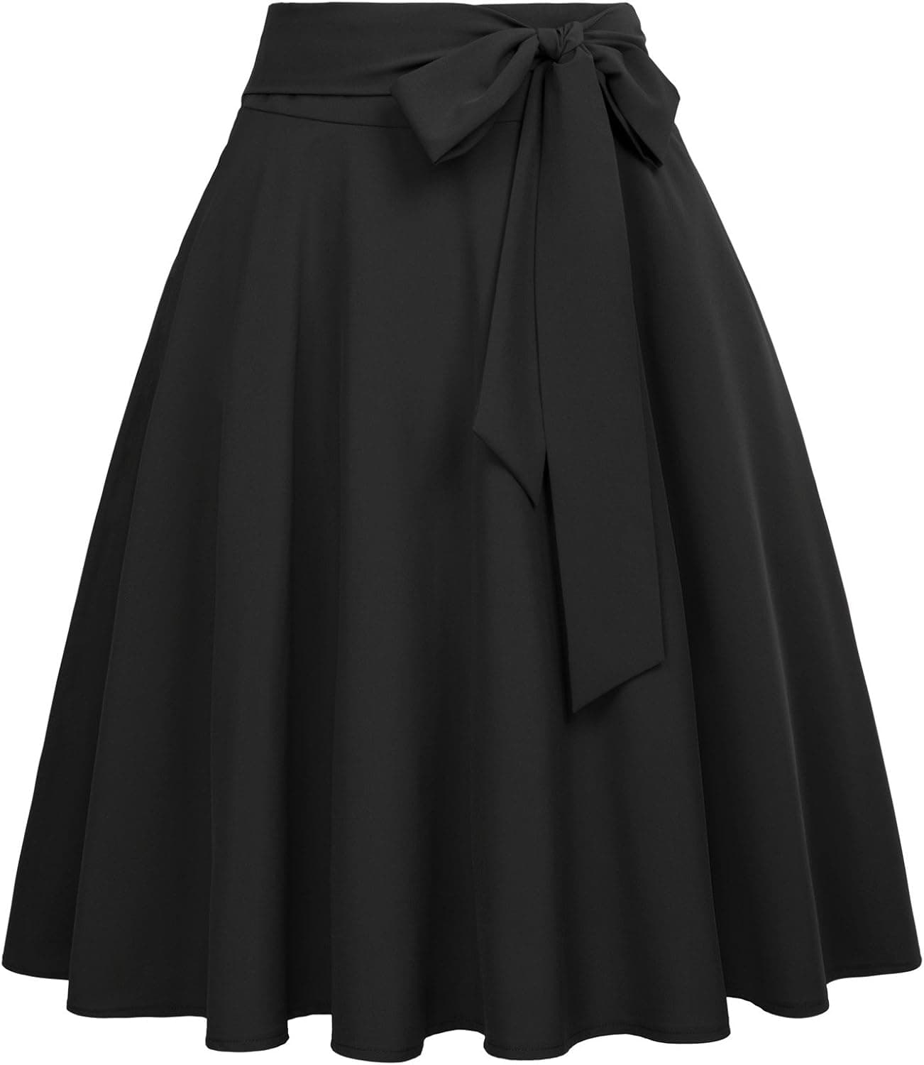 Belle Poque Falda midi acampanada con bolsillos y cintura alta para mujer