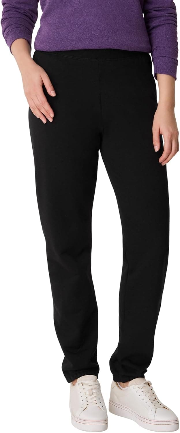 Hanes Pantalones deportivos para mujer, pantalones deportivos de forro polar EcoSmart, pantalones deportivos sin bolsillos con pierna ceñida para mujer, 30 pulgadas
