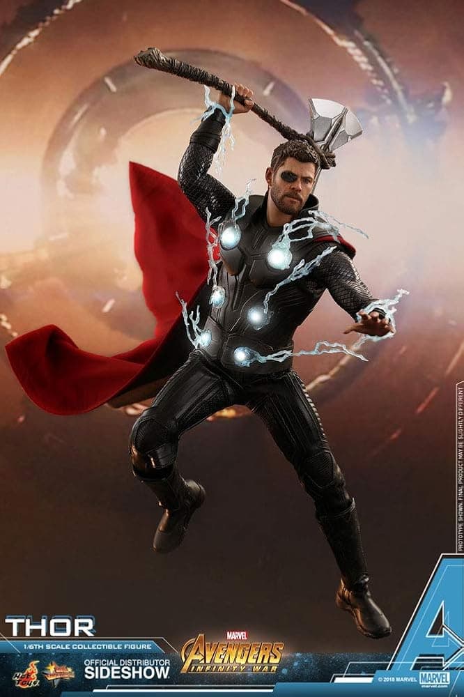 Figura de acción de escala 1/6 de Marvel Avengers Infinity War Thor | Avengers Infinity War Figura de acción de 12 pulgadas Movie Masterpiece Serie escala 1/6 - Thor Hot Toys 903422