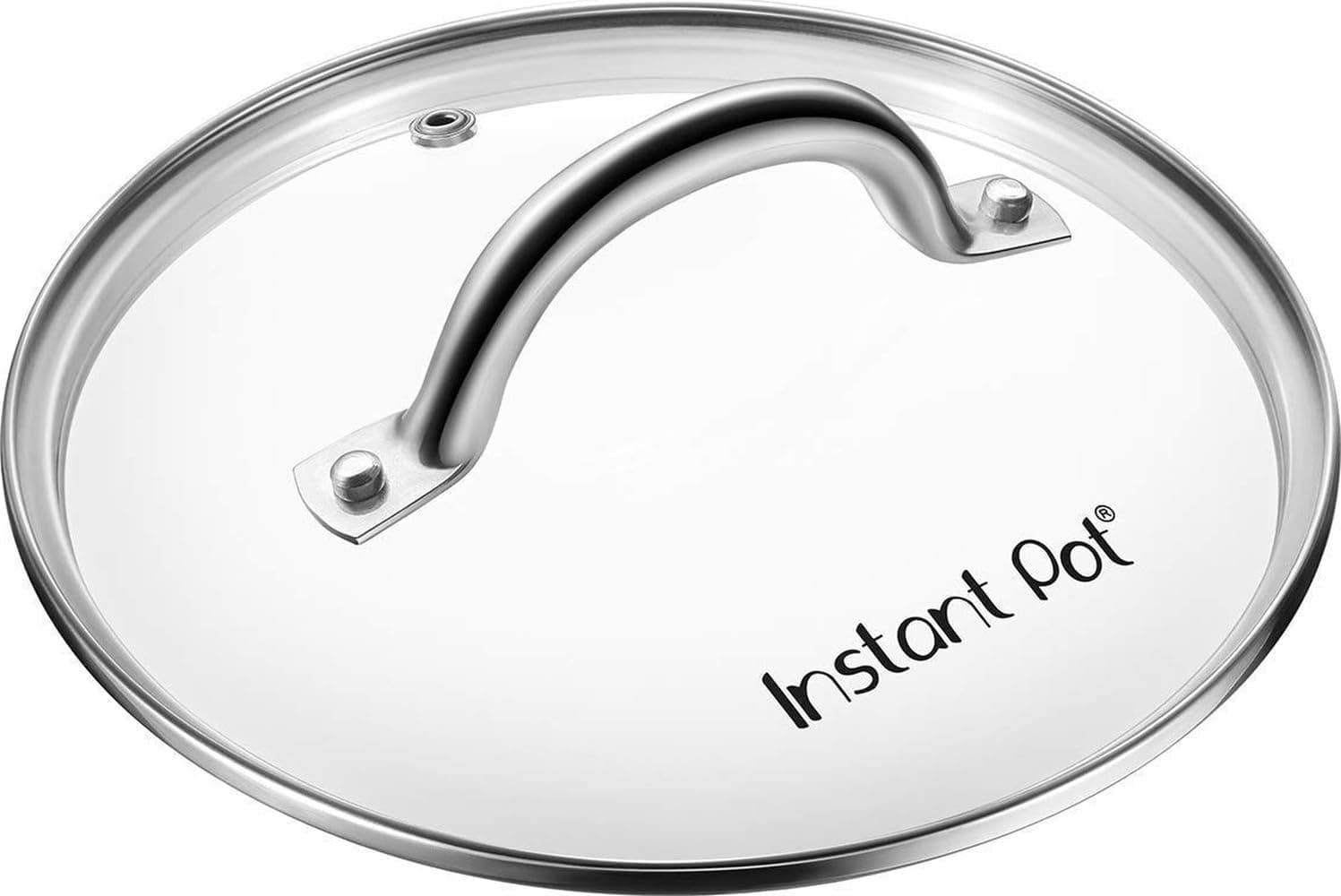 Tapa de vidrio templado Instant Pot, 10.2 pulgadas, 8 cuartos de galón, tapa para olla de cocina, mango y borde de acero inoxidable, transparente