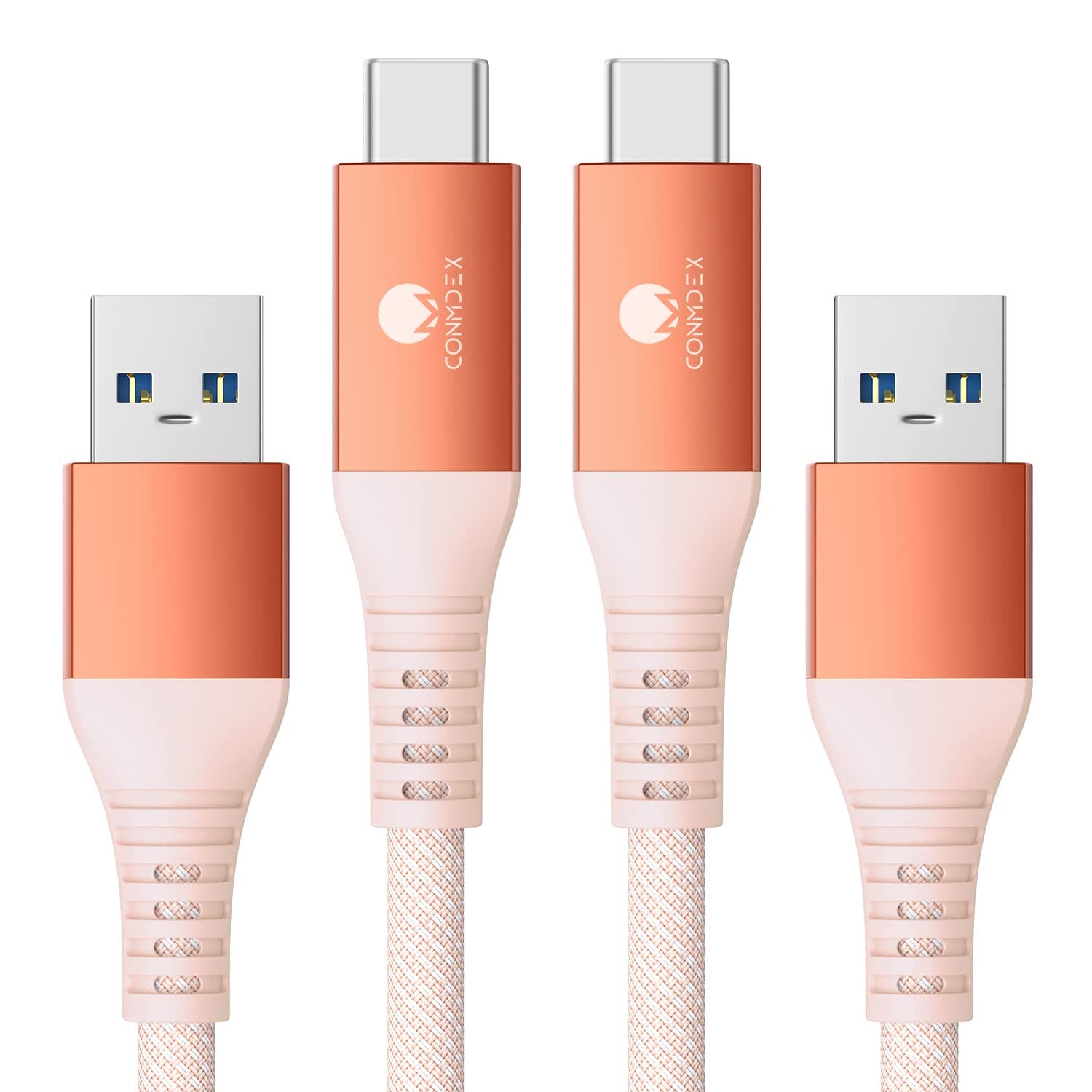 CONMDEX USB C to USB Cable [3ft, 2-Pack] Android Auto CarPlay USB C Charging Cable, 10Gbps USB 3.1 Gen 2 USB-A to USB-C Data Transfer Cord for iPhone 17 16 Pro Max Samsung Galaxy S25 S24, Orange