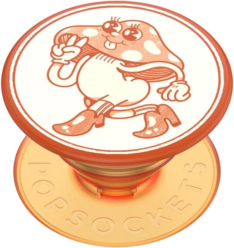 Agarre adhesivo para teléfono PopSockets, soporte - Mushie Groove | Sujeción cómoda y segura, Anticaída, Pata de cabra, Naranja, Accesorios electrónicos, para iPad/Kindle/iPhone/Android