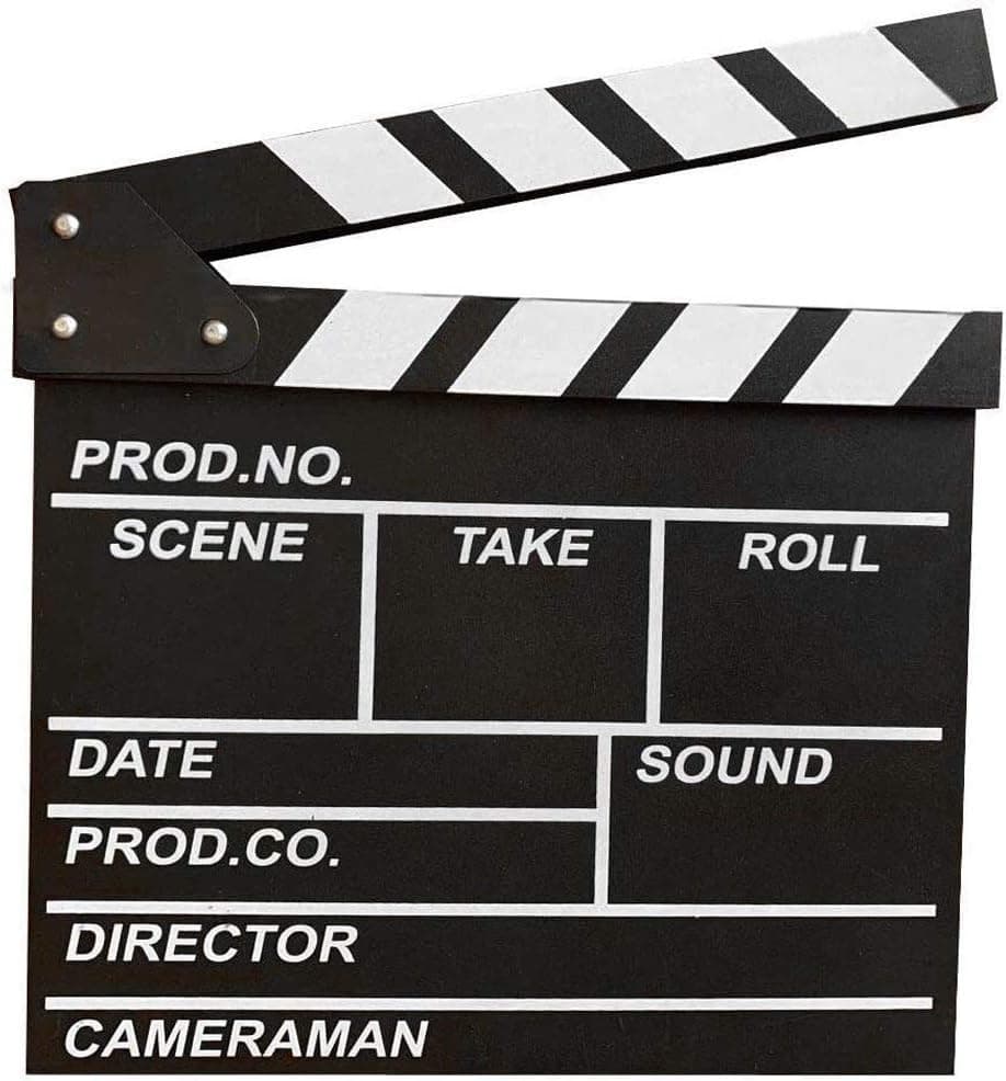 Negro Profesional Vintage TV Película Película Clap Board Pizarra Corte Prop Director Clapper
