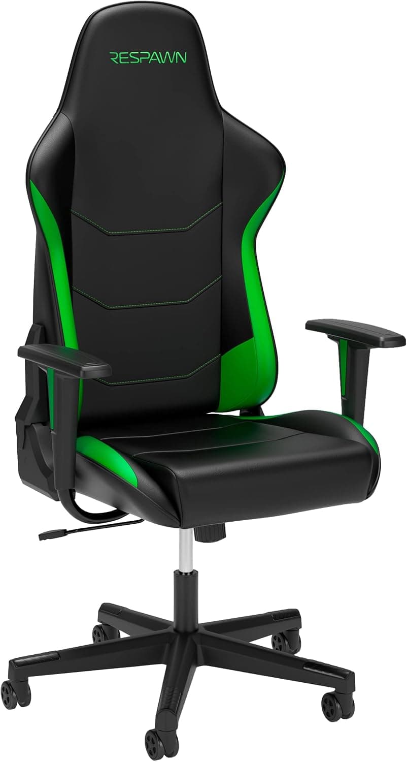 Silla Gaming Respawn 110, Silla de Oficina Ergonómica con Reposacabezas | Silla gaming ergonómica con soporte lumbar, respaldo alto, ajuste de altura e inclinación para trabajar, jugar y transmitir
