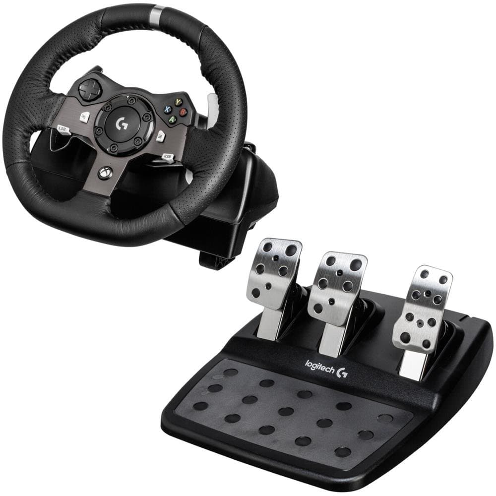 Logitech Driving Force G920 Volante y pedales, 941-000123 (Volante y pedales para PC y Xbox One)