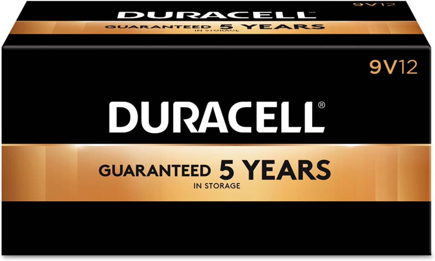Duracell - Pilas alcalinas CopperTop de 9 V - Batería multiusos de 9 V de larga duración para el hogar y la empresa, 12 unidades (paquete de 1) (MN1604BKD)