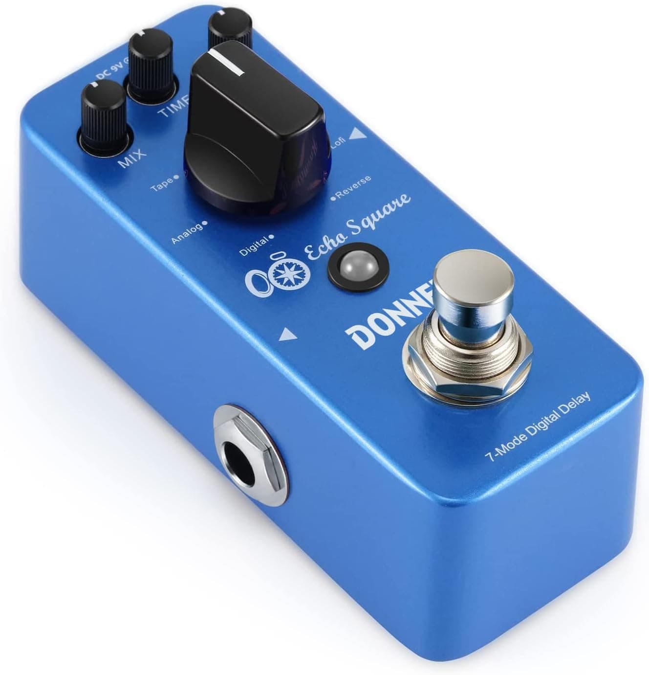 Donner Echo Square Delay Pedal - Digital 7-Modes Delay for Electric Guitar, Multi-Delay including Digital, Analog, Tape, Mod, Sweep, Lofi, Reverse - True Bypass