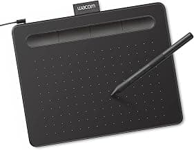 Wacom Intuos, tableta gráfica de dibujo pequeña con cable y lápiz + software | Lápiz sin batería, 4 ExpressKeys para atajos, funciona con Mac, Windows y Chromebook; Ideal para creadores, estudiantes y profesores.