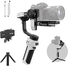 ZHIYUN CINEPEER WEEBILL 3E Estabilizador ligero cardán sin espejo, carga útil de hasta 3 kg/6,6 libras, cardán de cámara de 3 ejes para Canon/Sony/Panasonic/Nikon, control de obturador Bluetooth, disparo vertical nativo