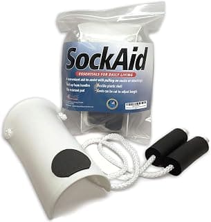 RMS Deluxe Sock Aid - Ayudante de calcetines con asas de espuma para calcetines regulares | Ayuda a ponerse los calcetines sin agacharse, una ayuda para vestirse independiente para movilidad limitada