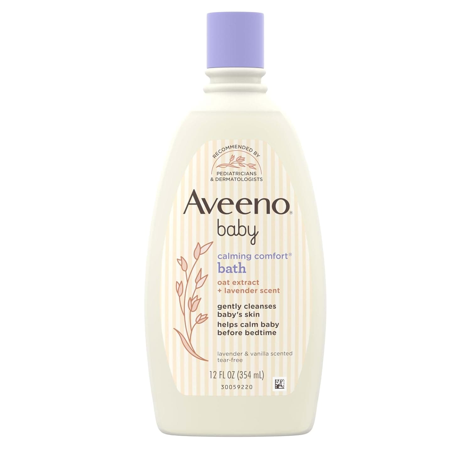 Aveeno Baby Calming Comfort Bath Body & Hair Wash, lavanda, 12 onzas líquidas (paquete de 12)